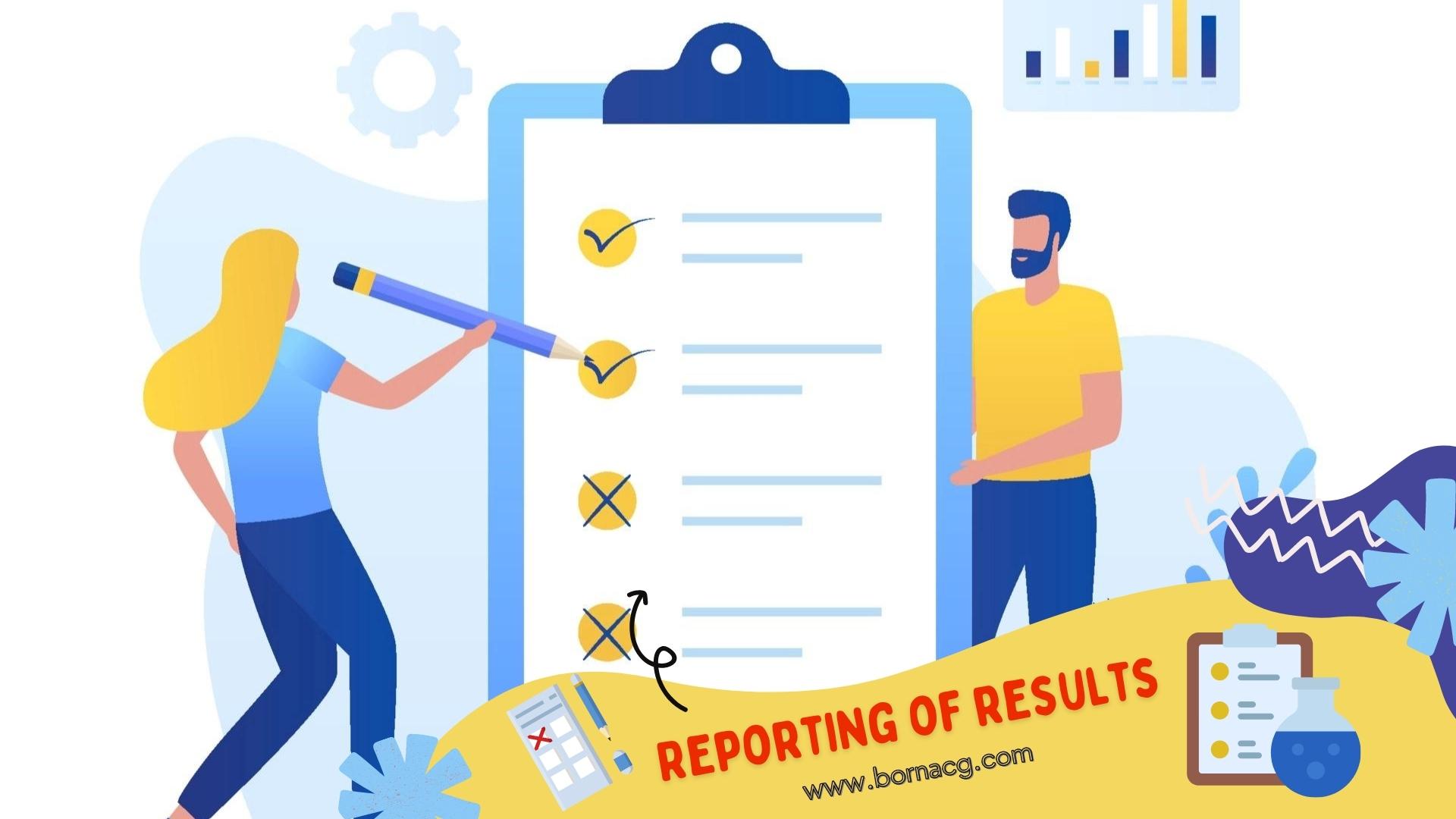 گزارش دهی نتایج آزمون